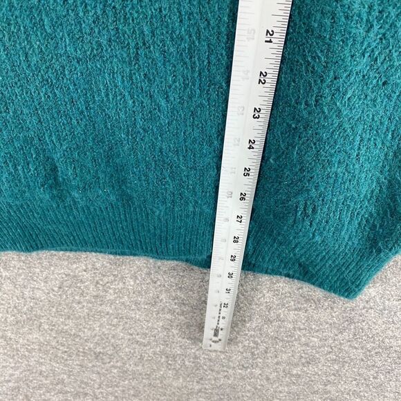 Express Sweater Pullover Women M Medium Green Knit Crew Neck Long Sleeve Casual - Picture 7 of 10